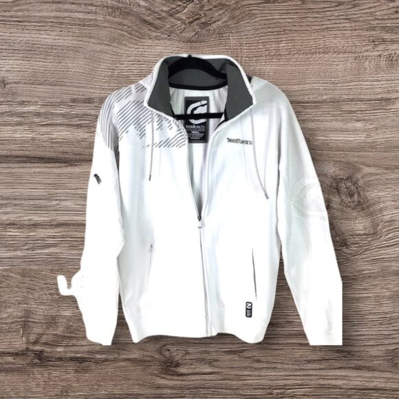 Ecko Unltd. White Zipper Hoodie front pockets size small zipper - Picture 2 of 9